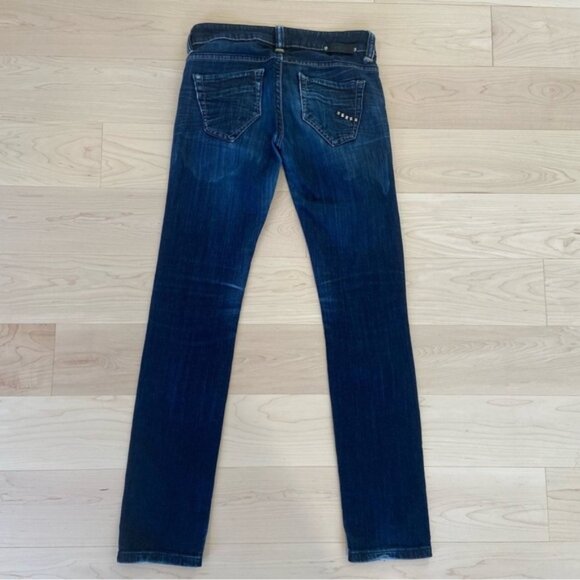 Parasuco denim 8-slik jeans marble blue stretchy denim low rise straight leg 28 - Picture 2 of 10